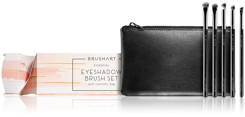 BrushArt Professional Essential Eyeshadow Brush Set With Cosmetic Bag 3 BrushArt Professional Essential Eyeshadow Brush Set With Cosmetic Bag