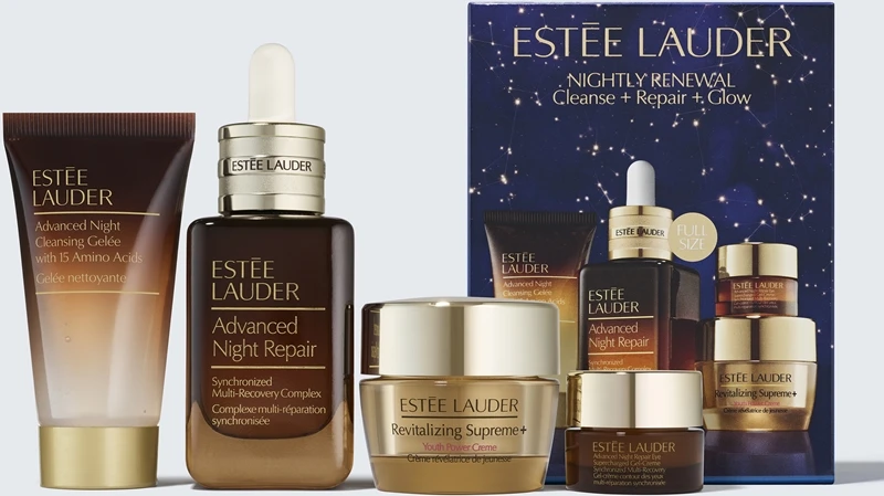 Estee Lauder Estée Lauder Holiday Nightly Renewal Cleanse + Repair + Glow Set 3 Estee Lauder Estée Lauder Holiday Nightly Renewal Cleanse + Repair + Glow Set