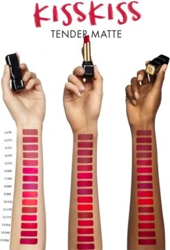GUERLAIN KissKiss Tender Matte 12 GUERLAIN KissKiss Tender Matte -Bobbi Brown || Lancome || Clinique Soldes Magasin guerlain kisskiss tender matte rouge a levres longue tenue a effet mat 2